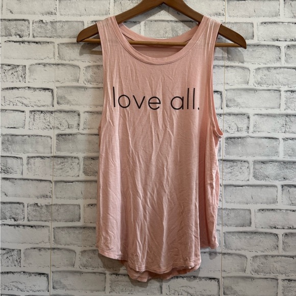 Women’s Grayson Threads “love all” peach colored tank top Medium - Picture 1 of 3